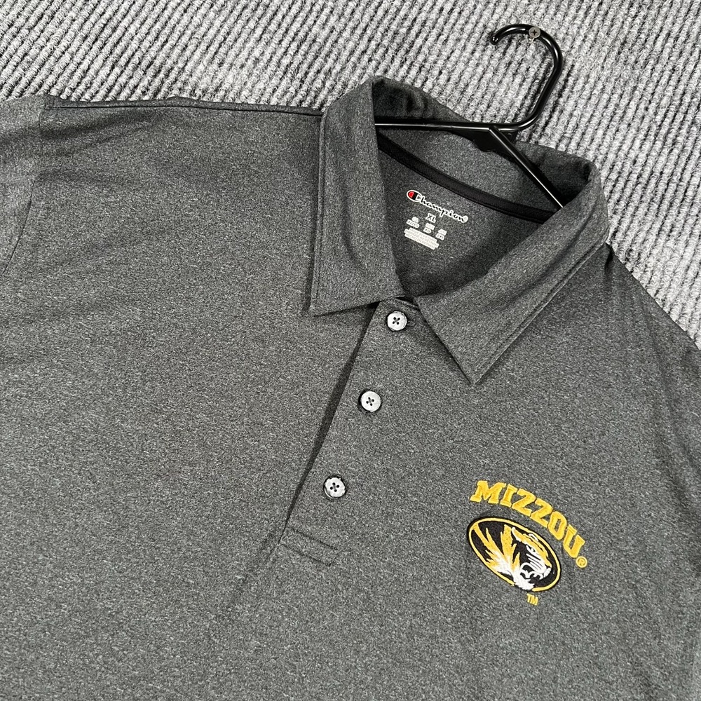 Missouri Tigers Mizzou Polo Shirt Mens XL Extra Large Gray Short Sleeve NCAA SEC
